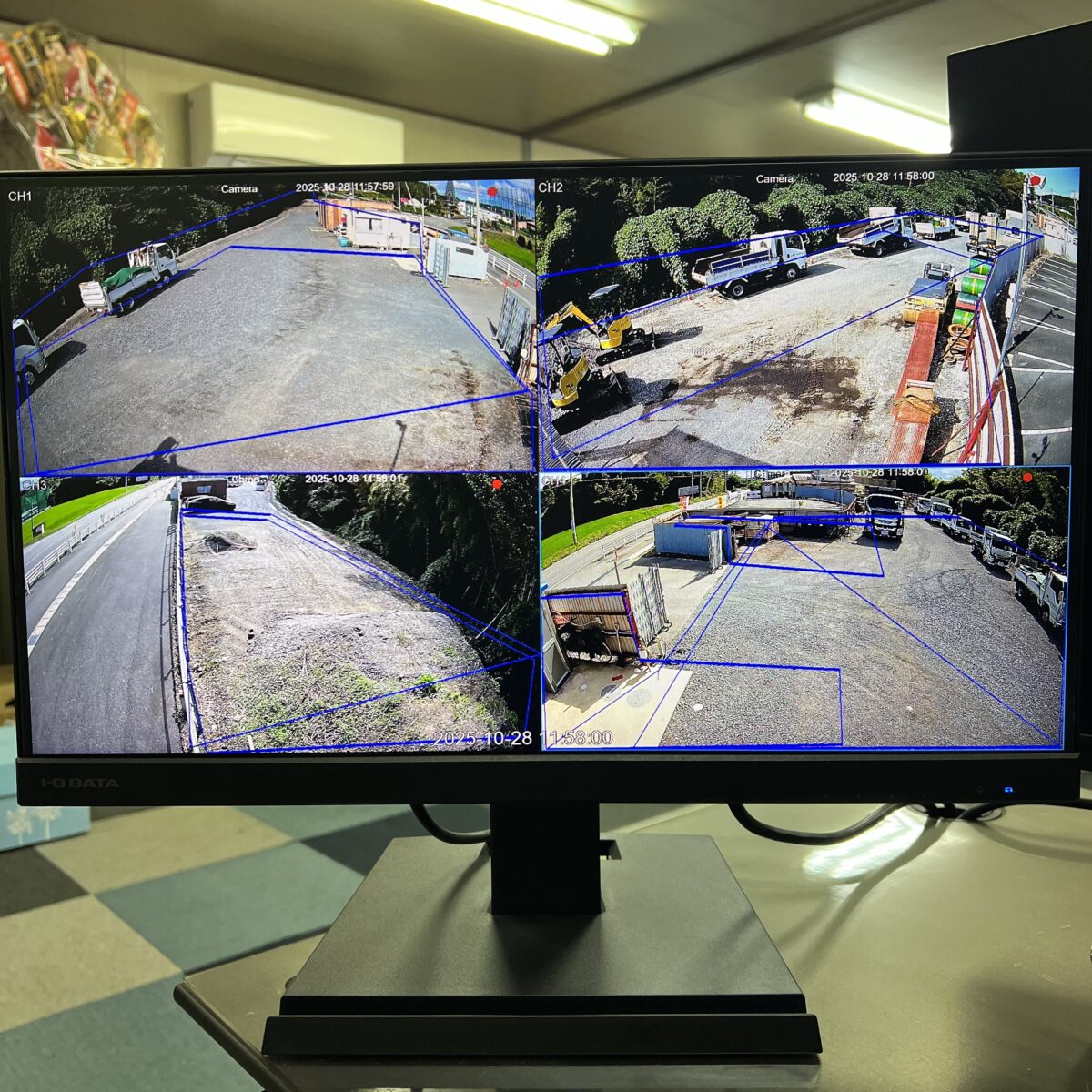 4台のカメラから撮影された映像は非常に鮮明で、不審者の侵入を見逃さない